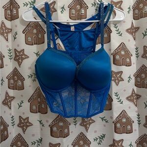 Victoria's Secret Deep Blue Lace Bustier